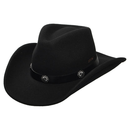 Sombrero Cowboy plegable Repelente al agua de fieltro de lana de Stetson - Negro