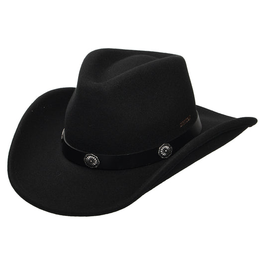 Sombrero Cowboy plegable Repelente al agua de fieltro de lana de Stetson - Negro