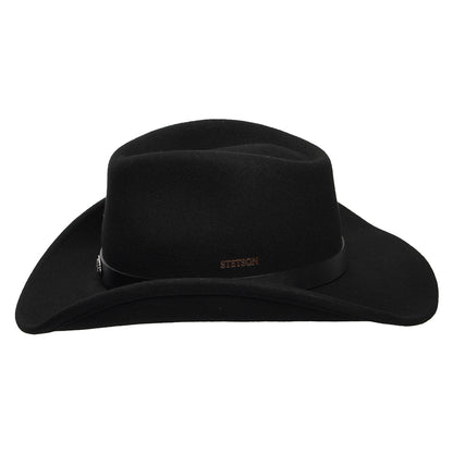 Sombrero Cowboy plegable Repelente al agua de fieltro de lana de Stetson - Negro
