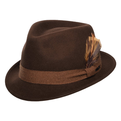 Sombrero Trilby Guilford Player de fieltro de lana-cachemira de Stetson - Marrón