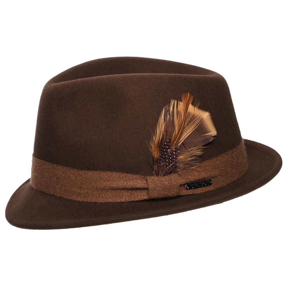 Sombrero Trilby Guilford Player de fieltro de lana-cachemira de Stetson - Marrón