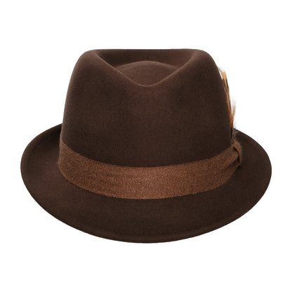 Sombrero Trilby Guilford Player de fieltro de lana-cachemira de Stetson - Marrón