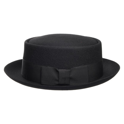 Sombrero Pork Pie de fieltro de lana de Christys - Negro
