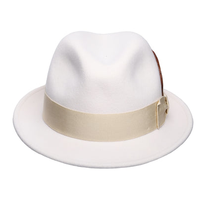 Sombrero Trilby Tino plegable Repelente al agua de fieltro de lana de Bailey - Blanco Roto