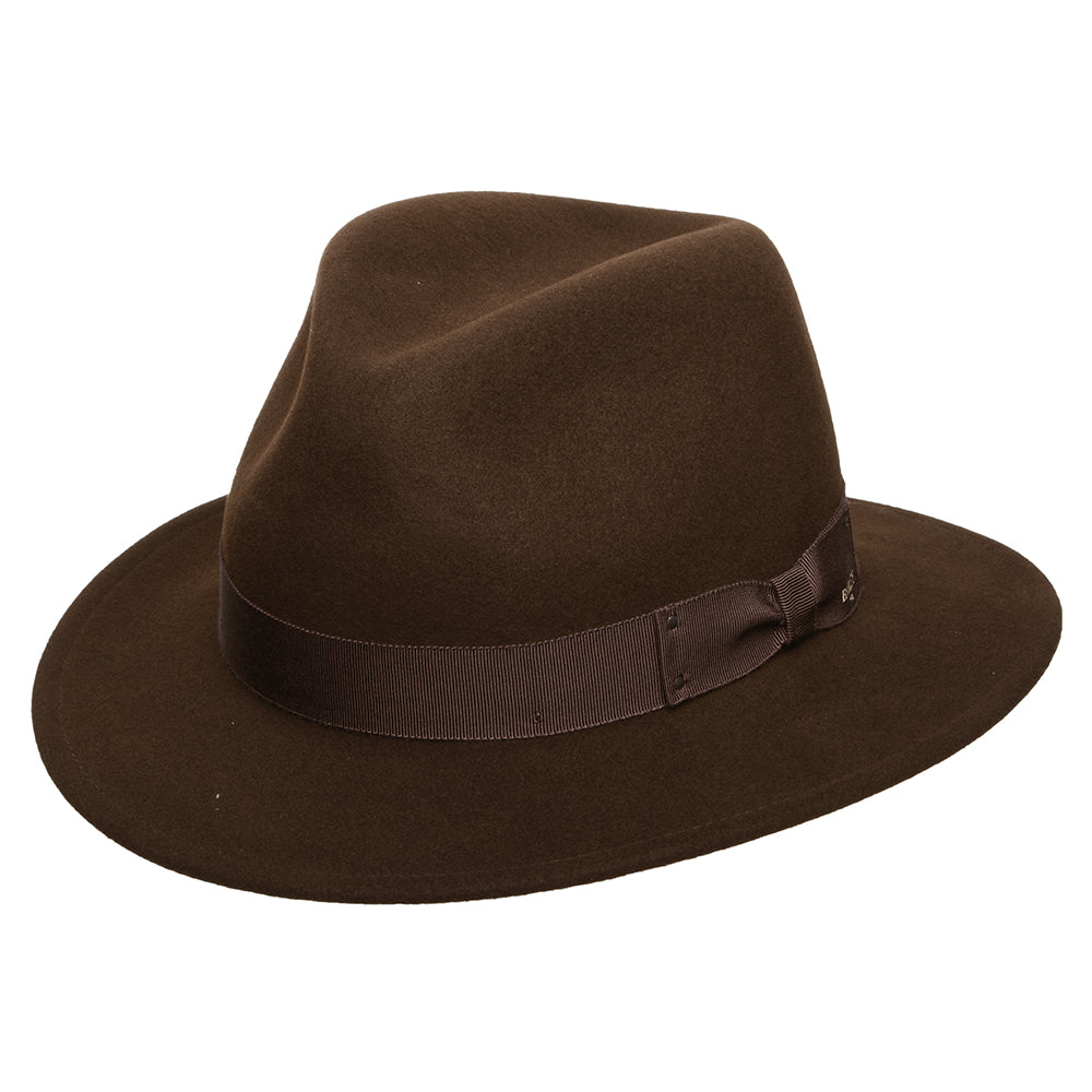Sombrero Fedora Curtis plegable Repelente de agua de fieltro de lana de Bailey - Marrón
