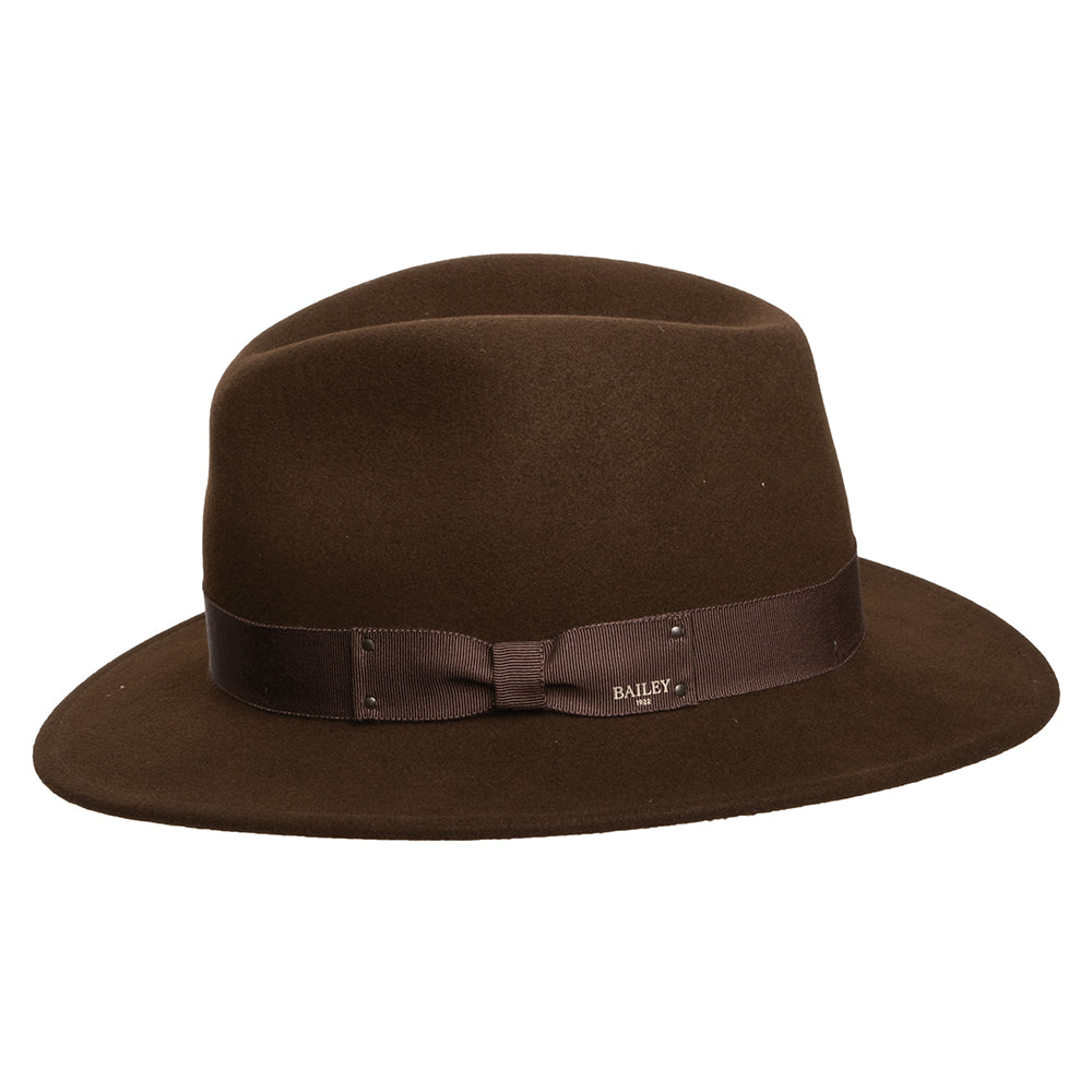Sombrero Fedora Curtis plegable Repelente de agua de fieltro de lana de Bailey - Marrón