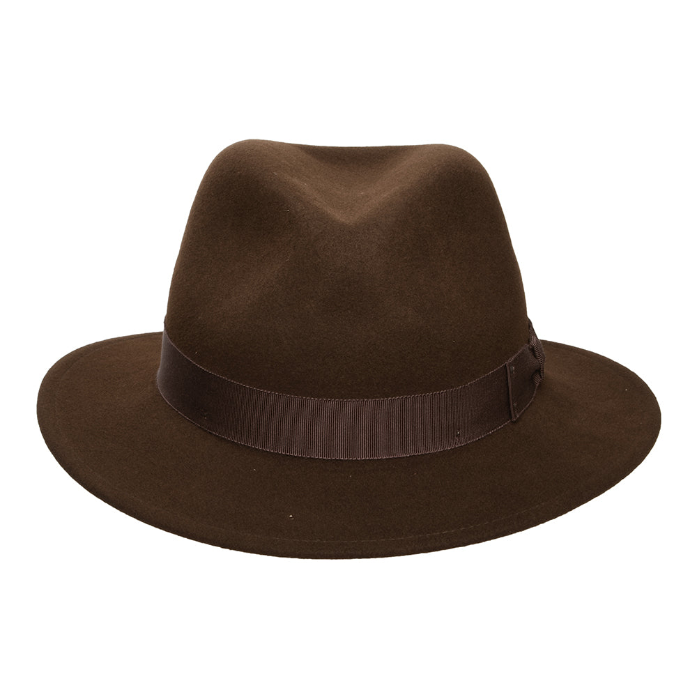 Sombrero Fedora Curtis plegable Repelente de agua de fieltro de lana de Bailey - Marrón