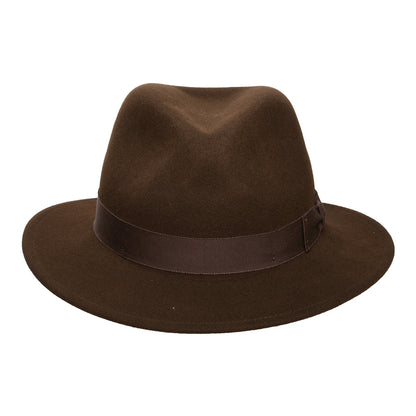Sombrero Fedora Curtis plegable Repelente de agua de fieltro de lana de Bailey - Marrón