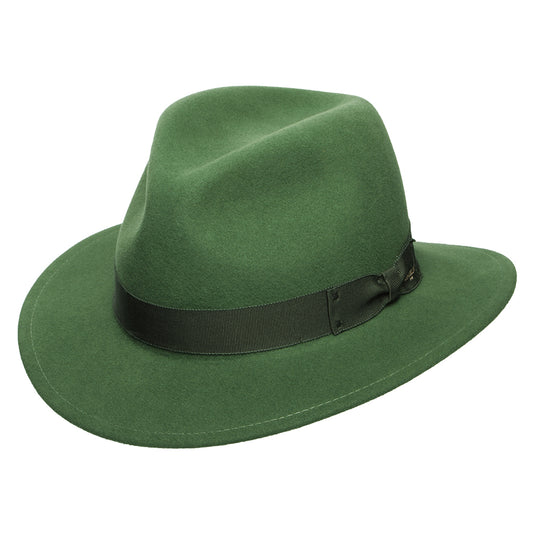 Sombrero Fedora Curtis plegable Repelente de agua de fieltro de lana de Bailey - Bosque Claro