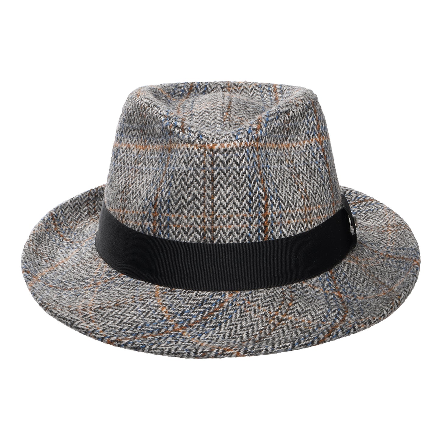 Sombrero Fedora Barry de mezcla de lana diseño de espiga de Scala - Gris