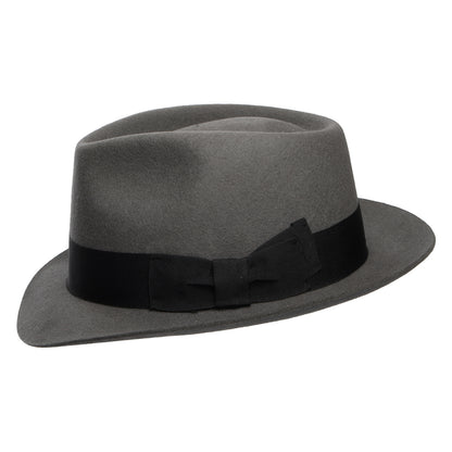Sombrero Trilby Manhattan de fieltro de lana de Denton - Gris