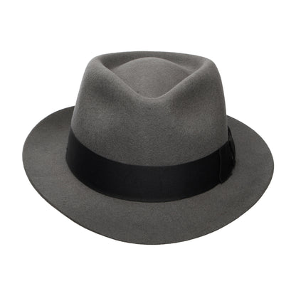 Sombrero Trilby Manhattan de fieltro de lana de Denton - Gris
