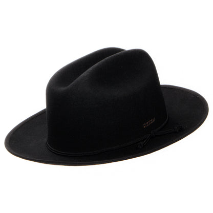Sombrero Cowboy Plains resistente al agua de fieltro de lana de Stetson - Negro