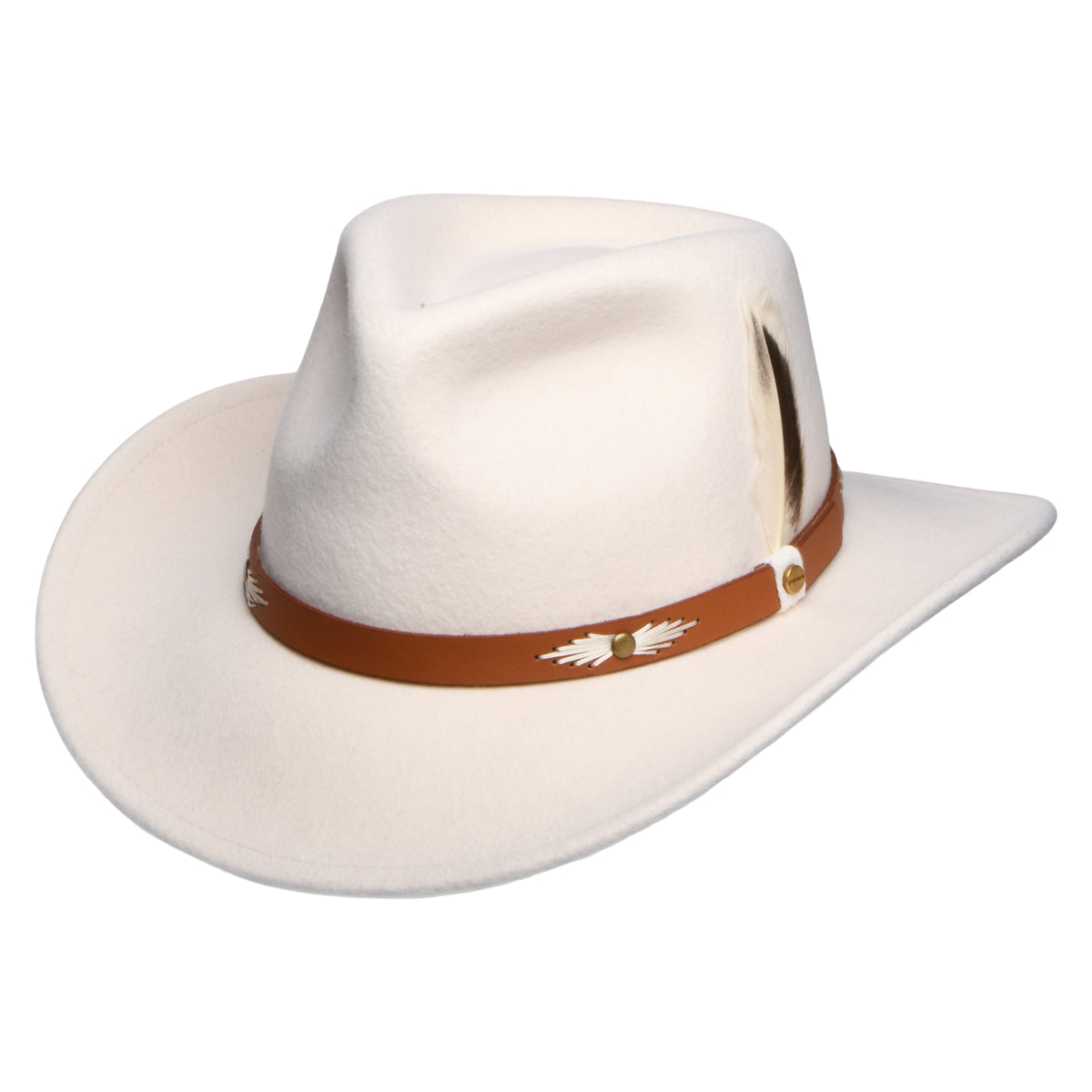 Sombrero Cowboy plegable Repelente al agua de fieltro de lana de Stetson - Crema