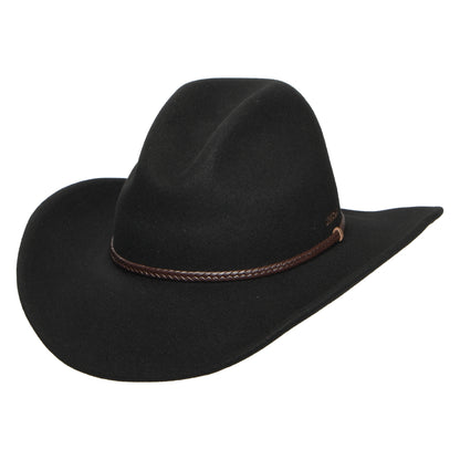 Sombrero Cowboy Oklahoma resistente al agua de fieltro de lana de Stetson - Negro