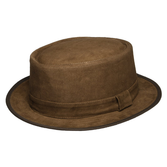 Sombrero Pork Pie de gamuza de Denton - Marrón Claro