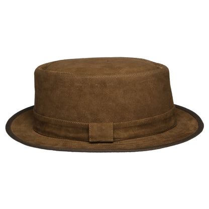 Sombrero Pork Pie de gamuza de Denton - Marrón Claro