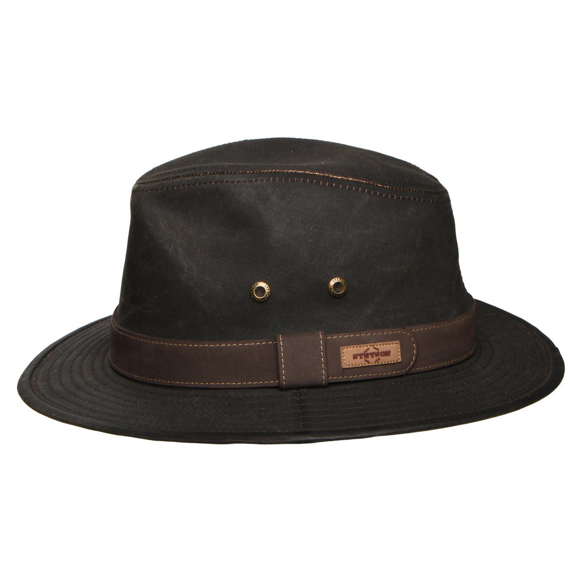 Sombrero Fedora Safari Traveller de aspecto avejentado de Stetson - Marrón