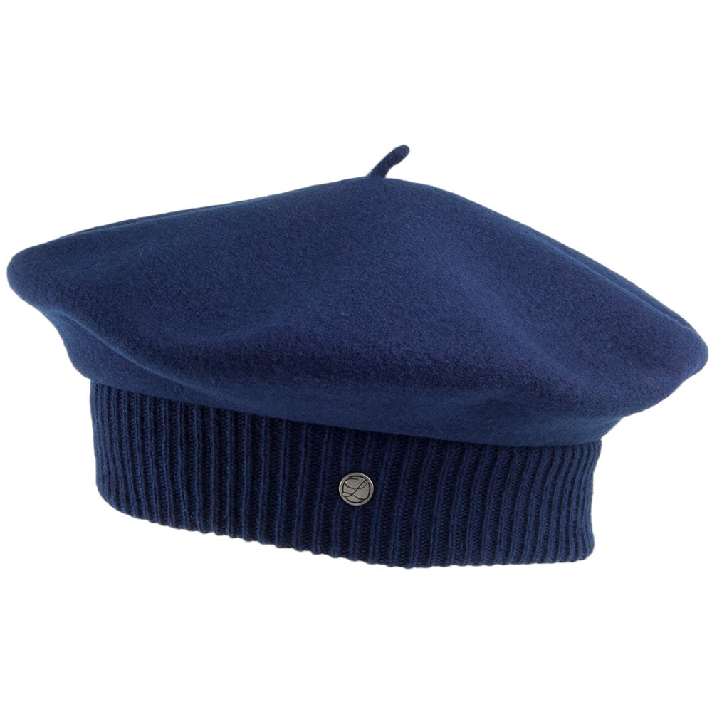 Boina Parisienne de lana merino de Laulhère - Azul