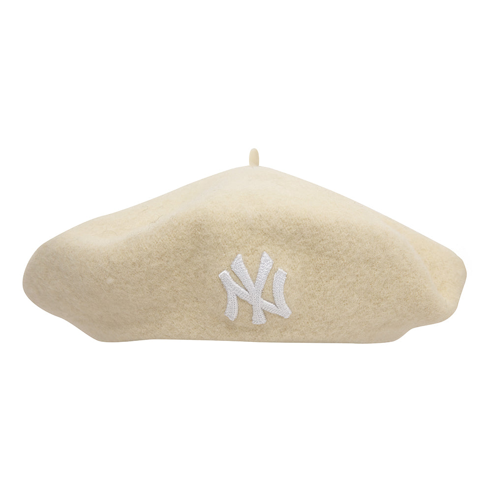 Boina New York Yankees de lana melton de New Era - Crema-Blanco