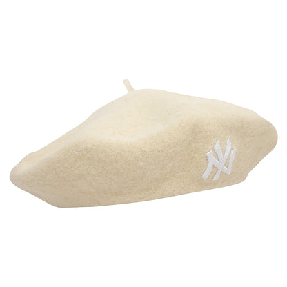 Boina New York Yankees de lana melton de New Era - Crema-Blanco