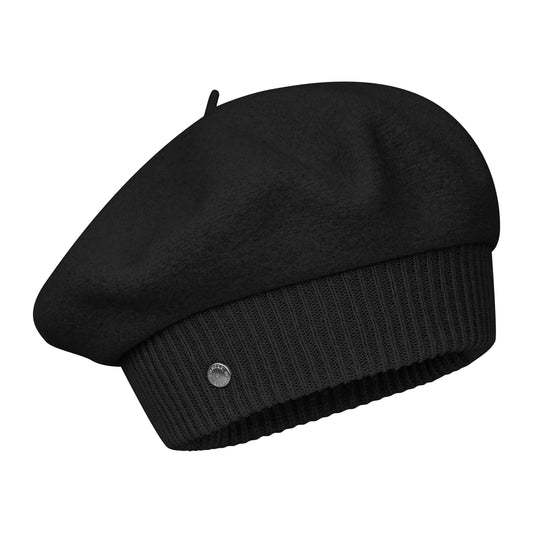 Boina Louvre de lana merino de Laulhère - Negro