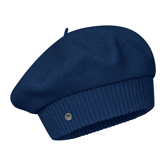 Boina Louvre de lana merino de Laulhère - Azul