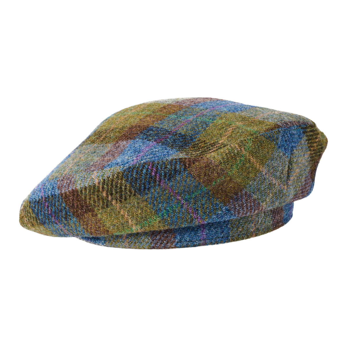Boina de Harris Tweed de Failsworth - Azul-Verde Musgo
