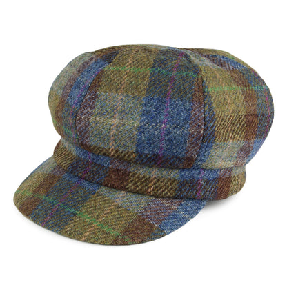 Gorra Baker Boy Gabby de Harris Tweed de Failsworth - Azul-Verde