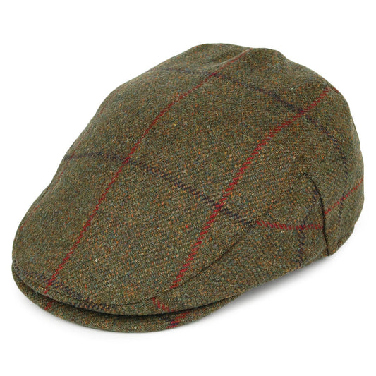 Gorra plana Impermeable a cuadros de Failsworth - Verde Oliva