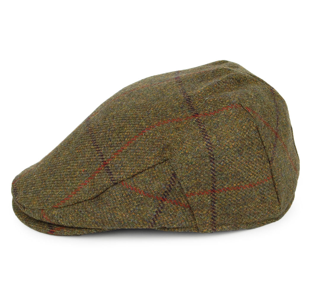 Gorra plana Impermeable a cuadros de Failsworth - Verde Oliva