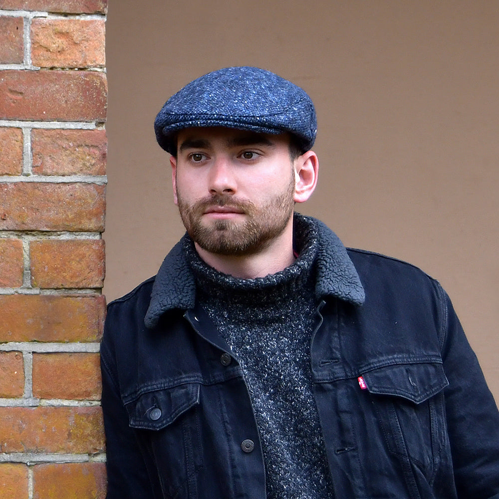 Gorra plana Foyle de Tweed Donegal Mezcla de tonos de Jaxon & James - Azul-Negro