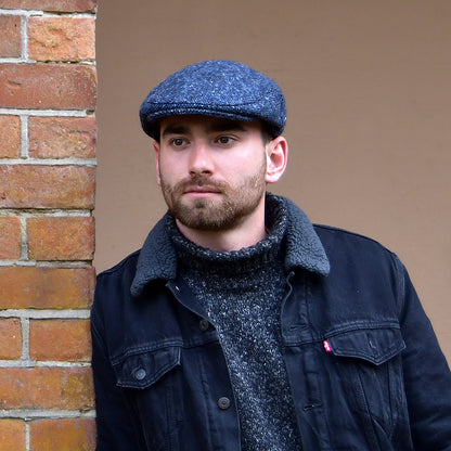 Gorra plana Foyle de Tweed Donegal Mezcla de tonos de Jaxon & James - Azul-Negro