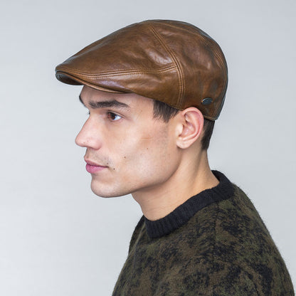 Gorra plana Reffell de cuero de Bailey - Marrón