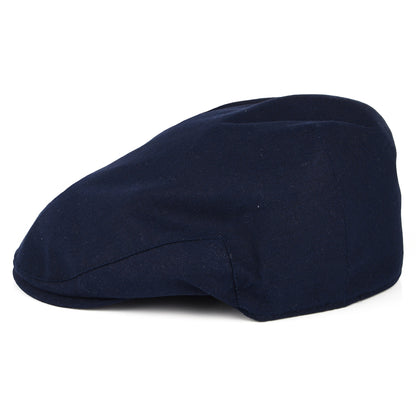 Gorra plana Balmoral de algodón y lino de Christys - Azul Marino