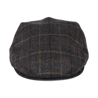 Gorra plana de lana-cachemira Herringbone Windowpane de City Sport - Gris