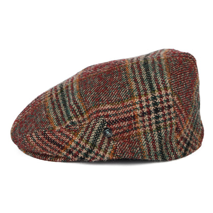 Gorra plana de lana virgen Príncipe de Gales de City Sport - Rojo-Verde