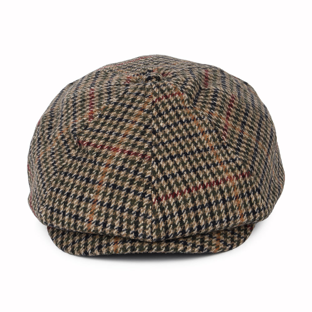 Gorra Newsboy Brood pata de gallo de Brixton - Verde Oliva-Beige-Negro