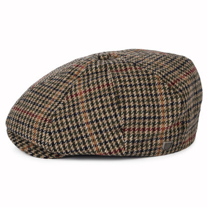 Gorra Newsboy Brood pata de gallo de Brixton - Verde Oliva-Beige-Negro