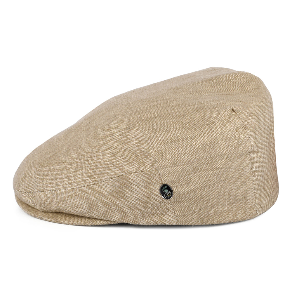 Gorra plana de lino micro espiga de City Sport - Trigo