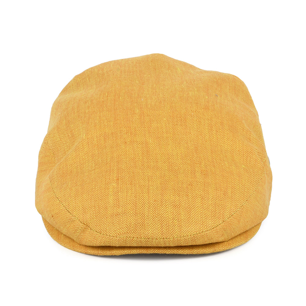 Gorra plana de lino micro espiga de City Sport - Mostaza