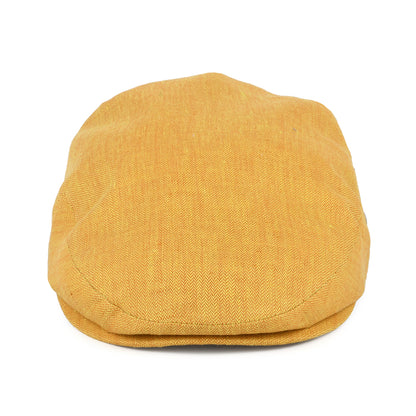 Gorra plana de lino micro espiga de City Sport - Mostaza
