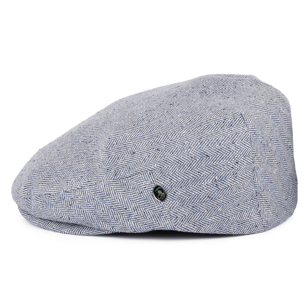 Gorra plana Summer de seda pura diseño de espiga de City Sport - Azul