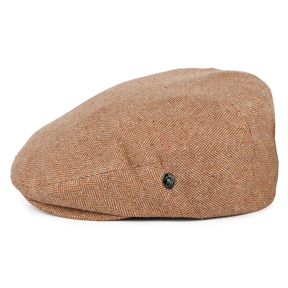 Gorra plana Summer de seda pura diseño de espiga de City Sport - Ocre
