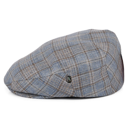 Gorra plana Summer de seda-lana a cuadros de City Sport - Azul-Marrón