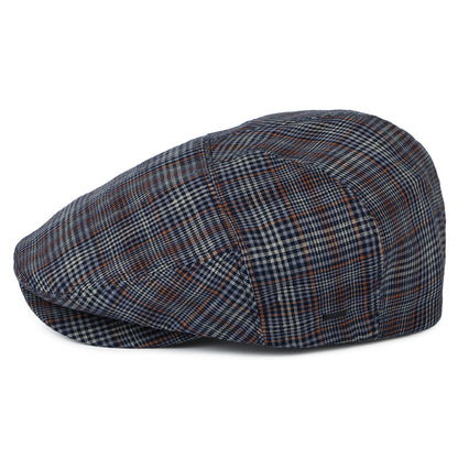 Gorra plana de lino a cuadros de Bailey - Azul- Rojo Ladrillo