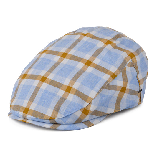Gorra plana a cuadros de Bailey - Azul Claro
