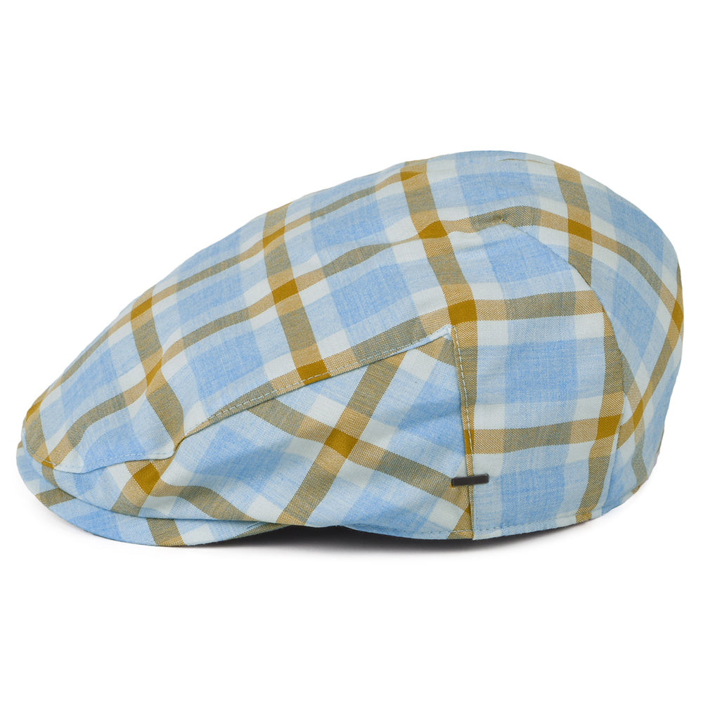Gorra plana a cuadros de Bailey - Azul Claro
