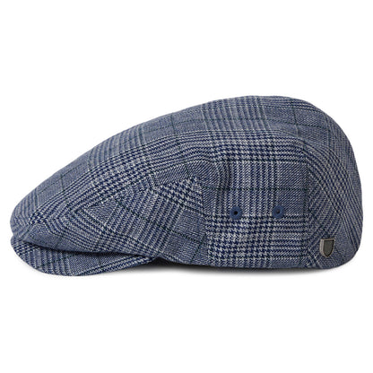Gorra plana Hooligan ligero pata de gallo de Brixton - Azul-Blanco Roto