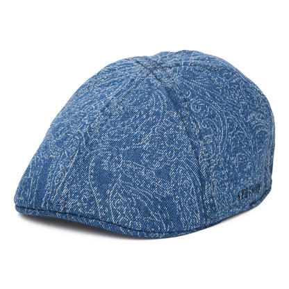 Gorra plana Texas Ornitorrinco de tejido vaquero estampado cachemira de Stetson - Azul